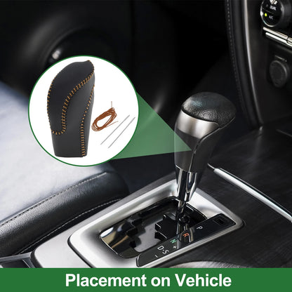 Subaru Forester Gear Shift Knob Cover 2018-2023 Black Brown Faux Leather