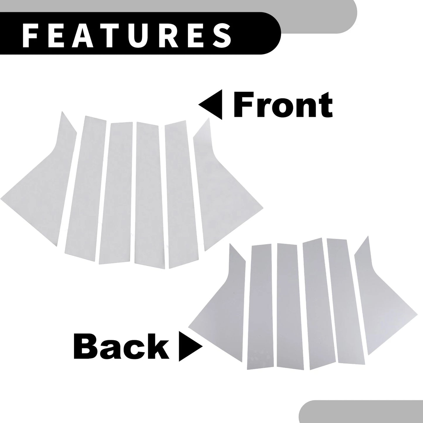 6 x Car Pillar Window Trim Cover Chrome Silver Tone for Chevrolet Impala (14-20)