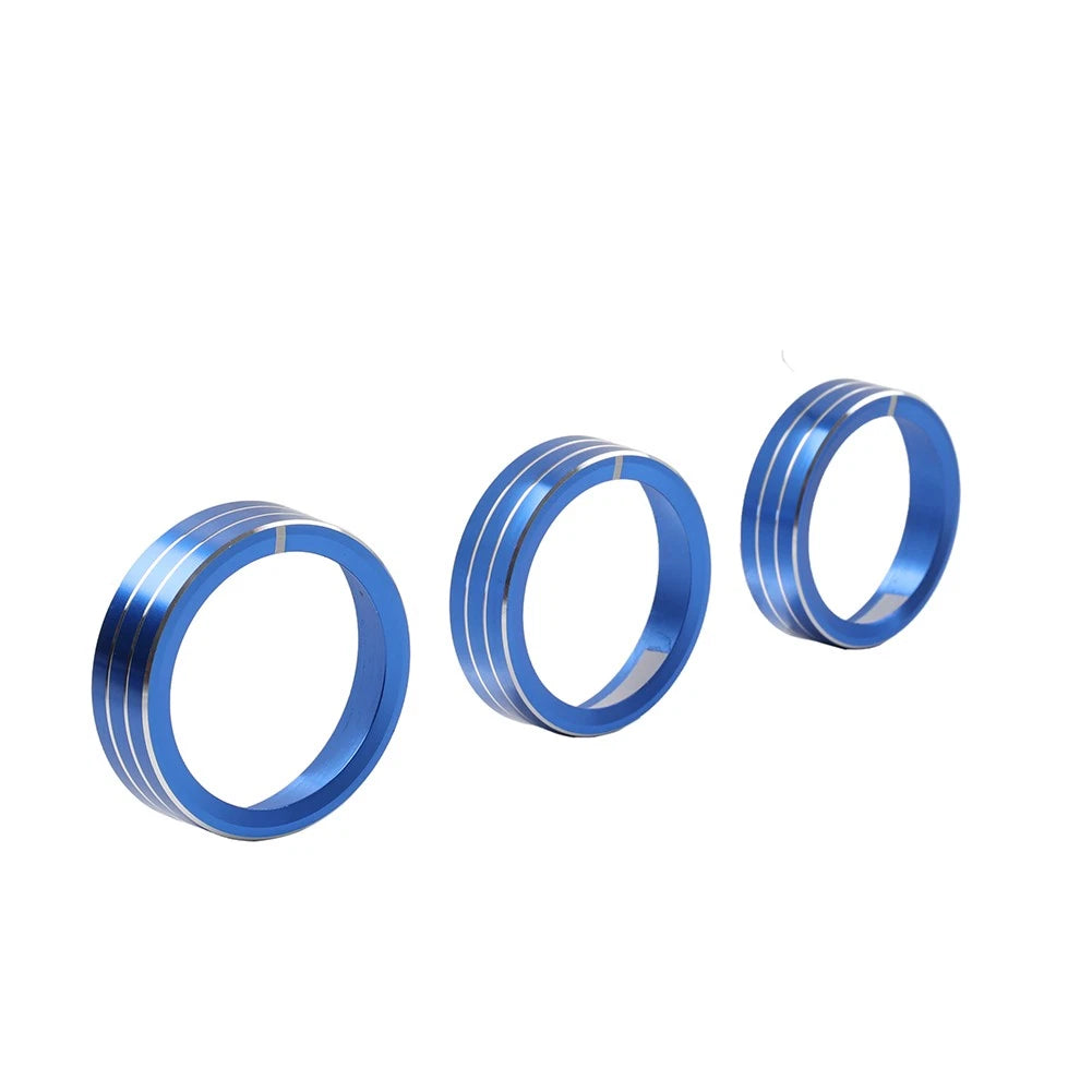 3 x Blue AC Control Knob Rings for Kia Cerato K3 Forte (2017-2018)