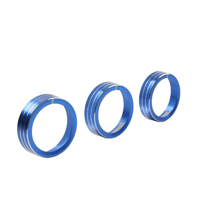 3 x Blue AC Control Knob Rings for Kia Cerato K3 Forte (2017-2018)