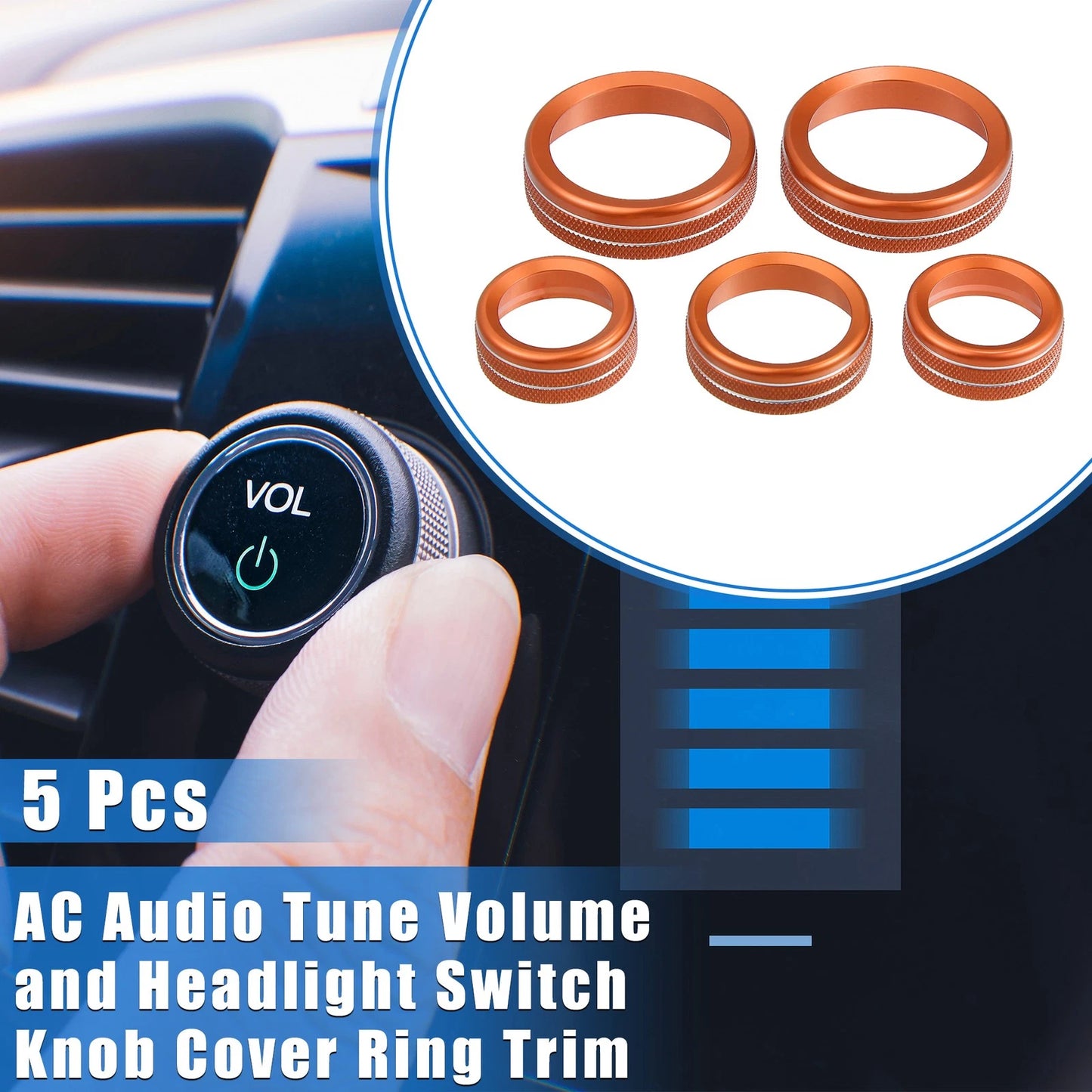 5 x Car Center Console AC Audio Switch Knob Covers for Ford Maverick (2022)