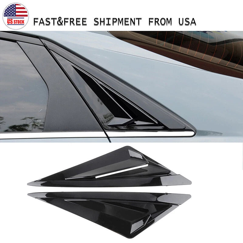 Gloss Black Sport Rear Side Louver Vent Cover Set for Hyundai Elantra (2021-2024)