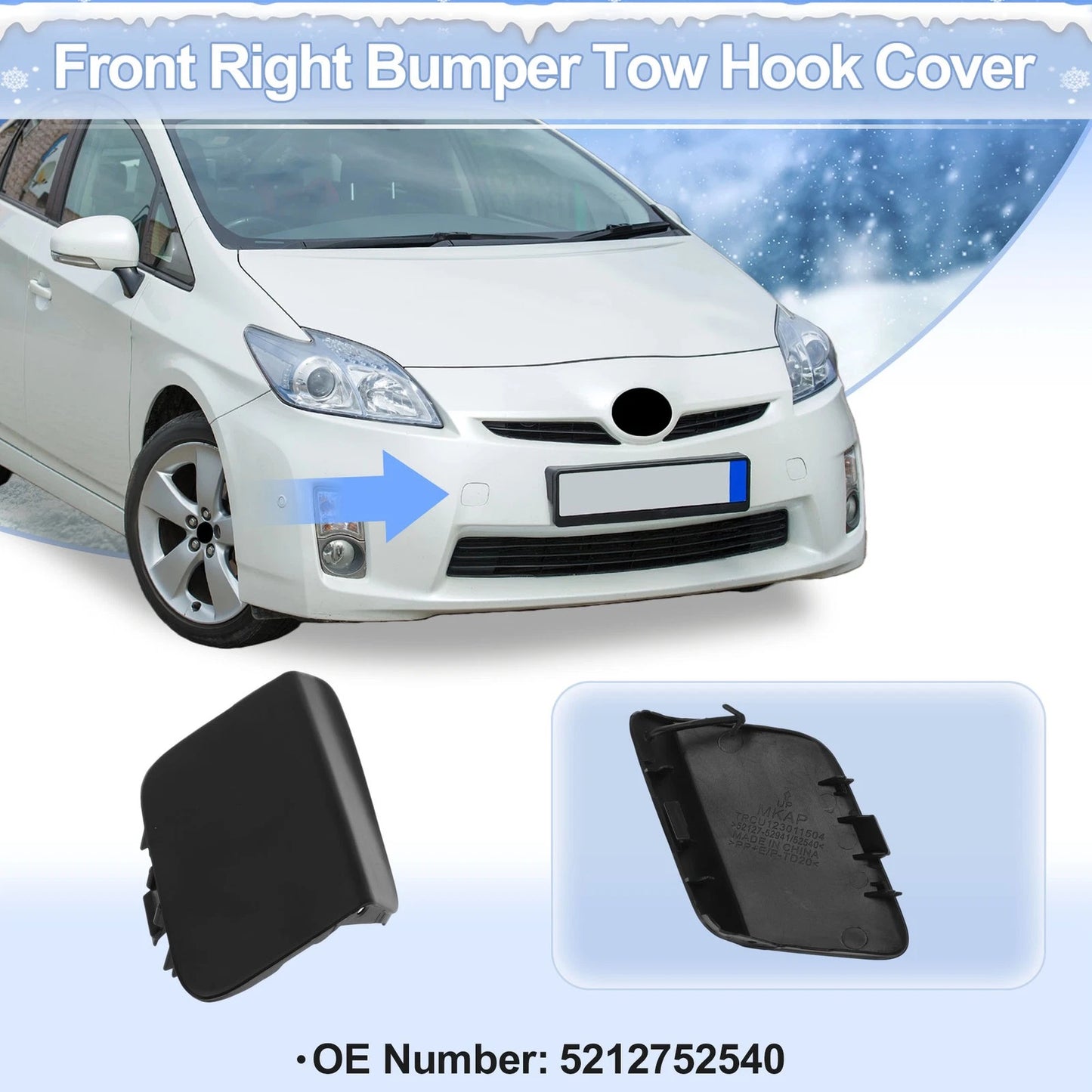 Right Front Tow Hook Cover for Toyota Prius (2004-2009)