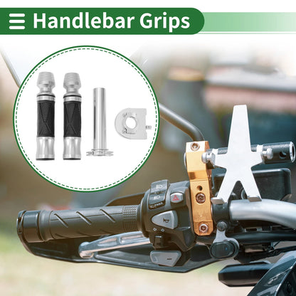 Motorcycle Hand Grips Cover Handlebar Throttle Grips Silver Tone for Motorcycle