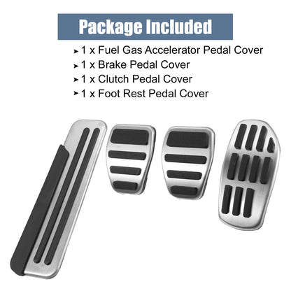4pcs Accelerator & Brake Pedal Covers for Nissan Qashqai J11 (2016)