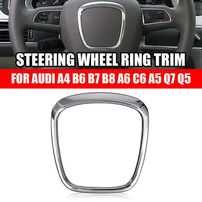 Steering Wheel Ring Trim Center Frame Cover Silver for Audi A3 A4 A5 A6 Q5 Q7