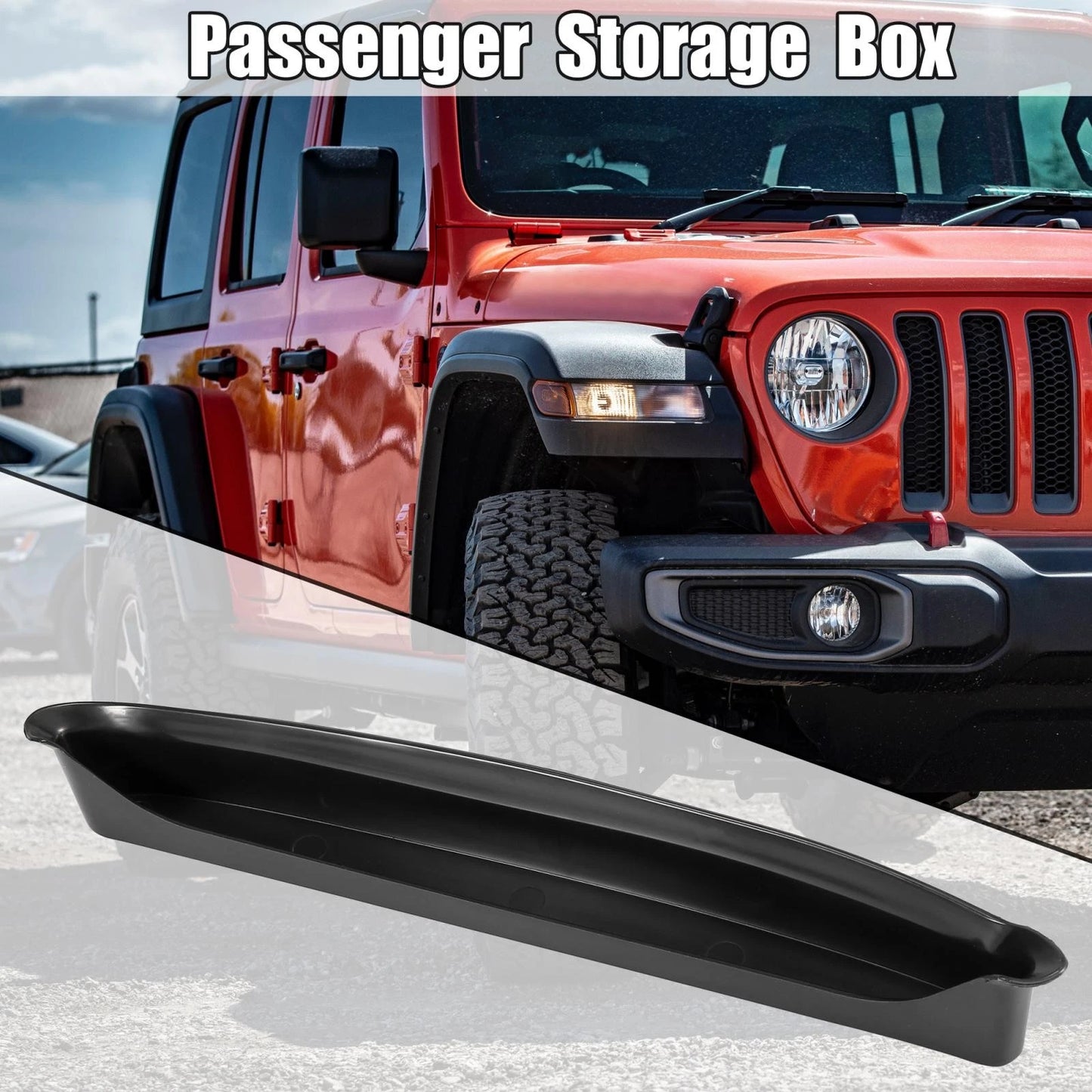 Passenger Side Storage Box Organizer Tray for Jeep Wrangler (2018-2021)