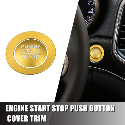Engine Start Stop Button Cover Trim Kit for Jeep Cherokee & Dodge Gold Tone