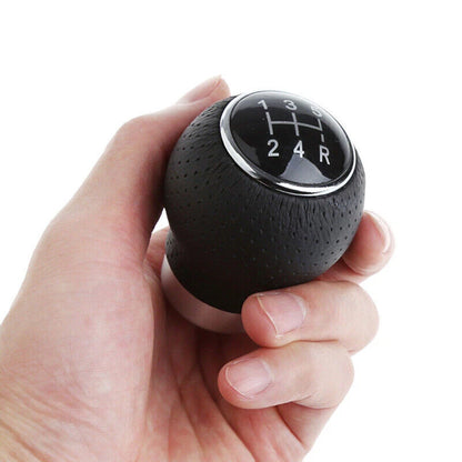 Leather Black Stitch Gear Shift Knob for Universal 5-Speed Manual Cars