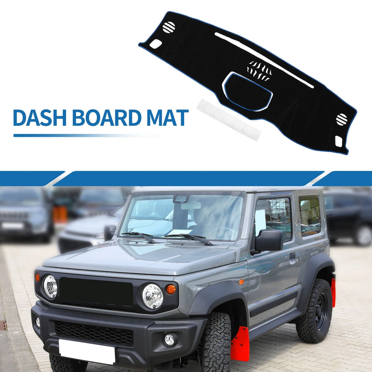 Dashboard Cover Mat for Toyota Tundra 2014-2021 Sun Protector Pad Black Blue