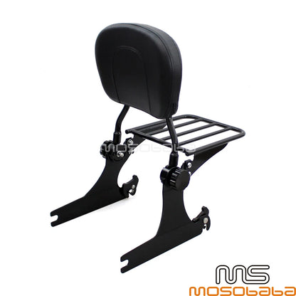 Detachable Backrest Sissy Bar Rack Set for Harley Dyna Super Glide (2005)