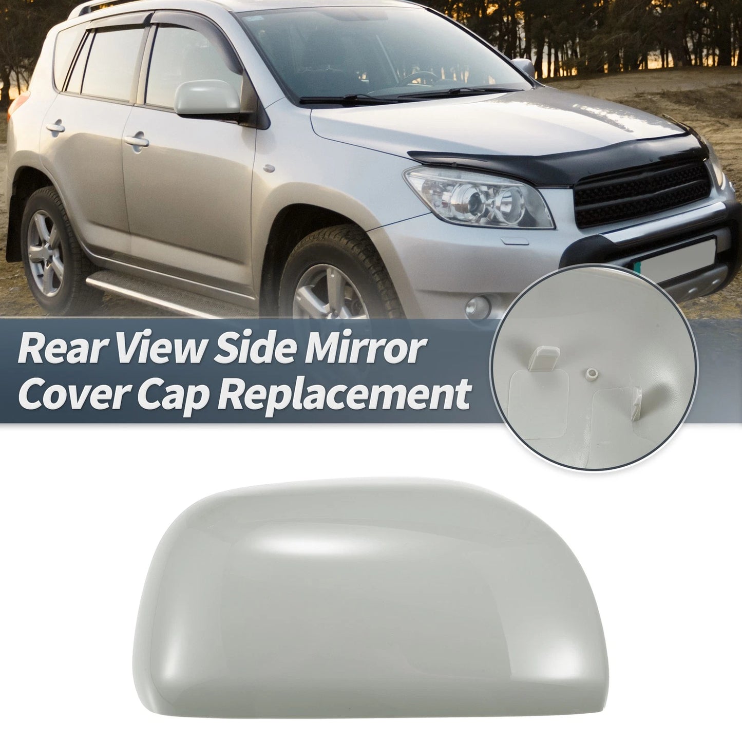 Right Side Car Mirror Cover Cap Gray for Toyota RAV4 (2006-2009)