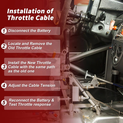 Throttle Cable for Toyota Tacoma 1995-2004 (2 x Auto Trans Kick Down)