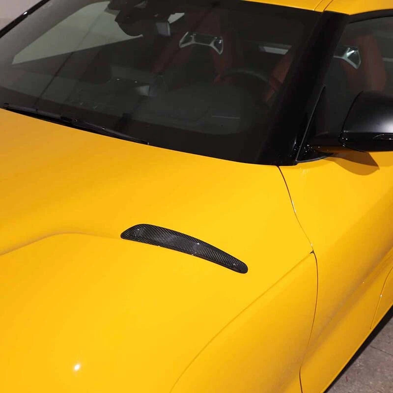 Real Carbon Fiber Hood Bonnet Side Vent Cover Trim for Toyota GR Supra A90 19-24