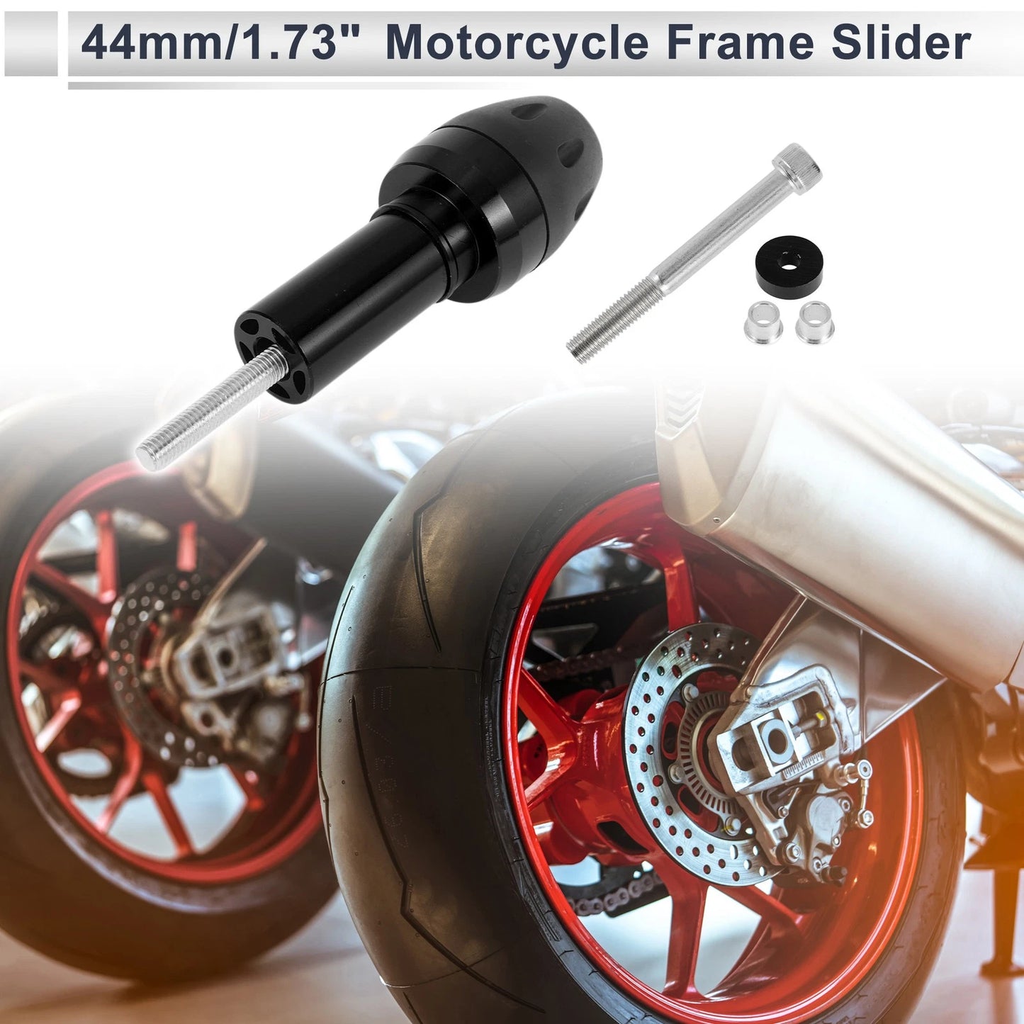 10mm Aluminum Alloy Plastic Motorcycle Slider Frame Bolt 1 x Black