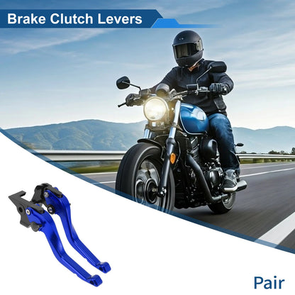 1 pair Short Brake Clutch Levers Blue for Yamaha Tenere 700 (2019–2025)