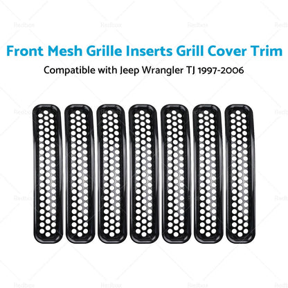 Front Mesh Grille Inserts for Jeep Wrangler TJ (1997-2006)