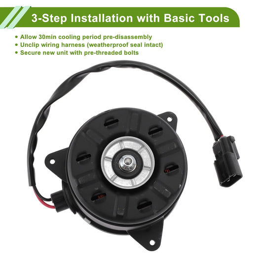 1 Pc Radiator Fan Motor for Acura MDX Base V6 3.7L (2007-2013)