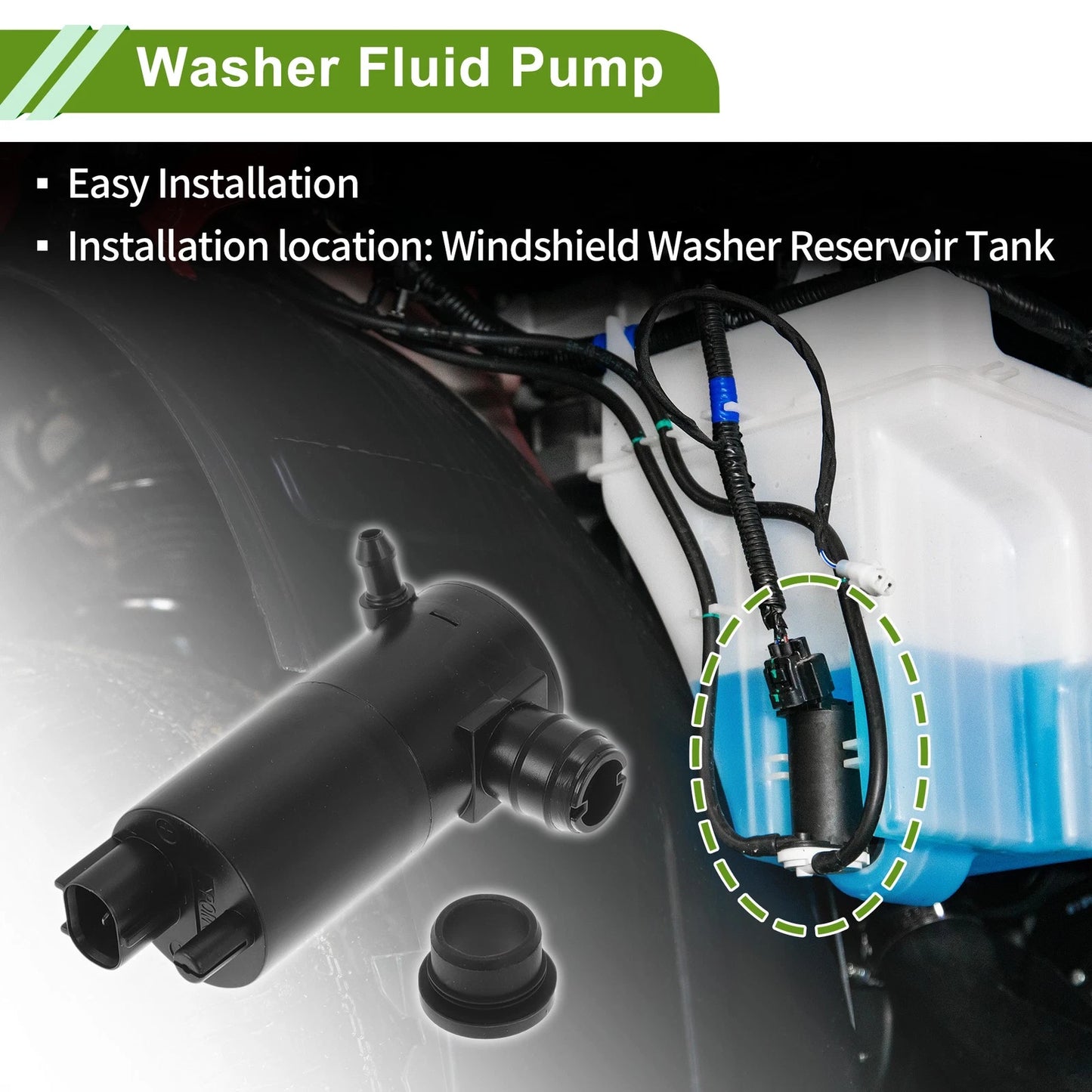 Windshield Washer Pump w/Grommet for Nissan (2007-2012)