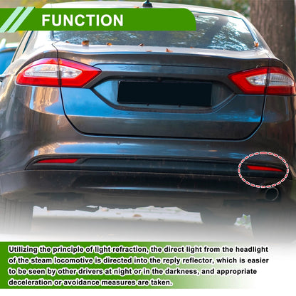 Bumper Reflector for Ford Fusion (2019-2020) Red 1pc Rear Right