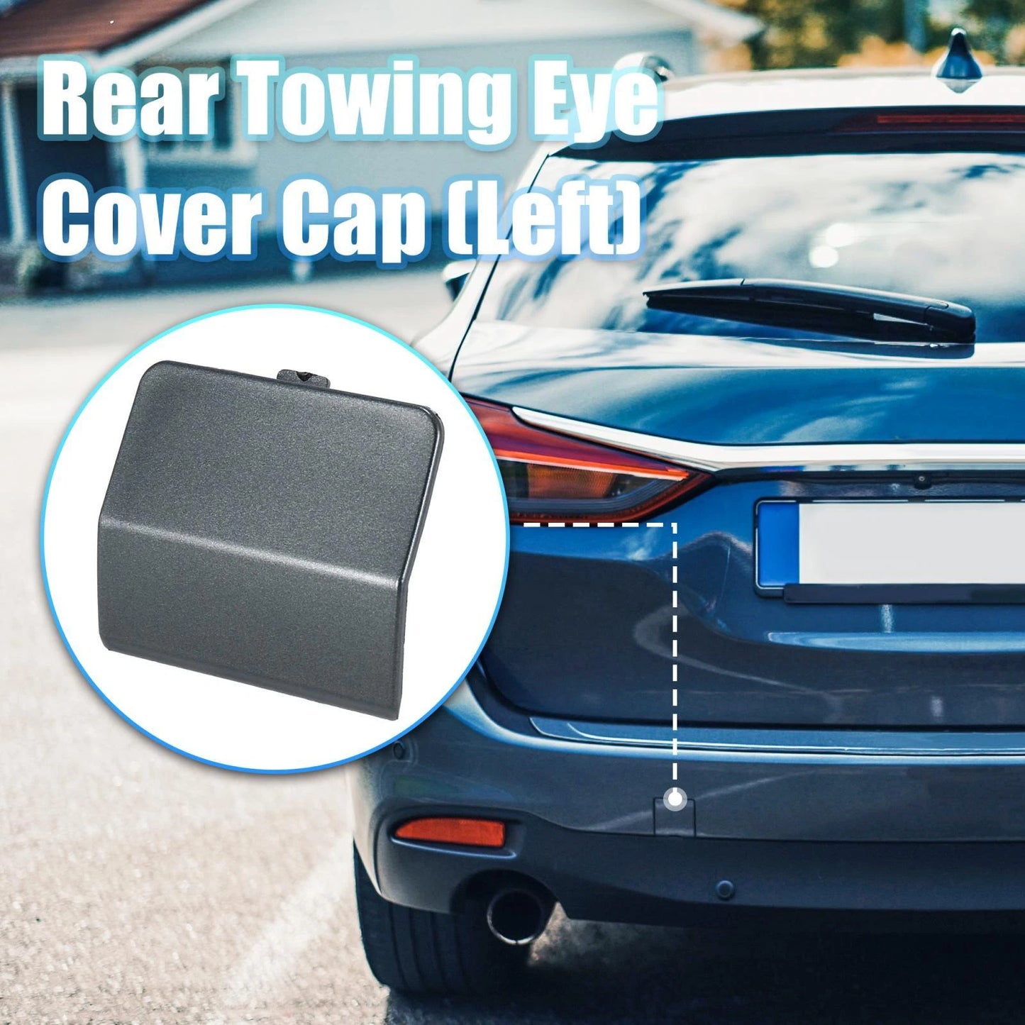 Gray Rear Bumper Tow Hook Cover for Mazda 6 (2013-2018)