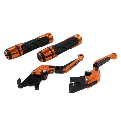 Orange Extendable Brake Clutch Levers Grips Set for BMW F650GS (2002-2007)