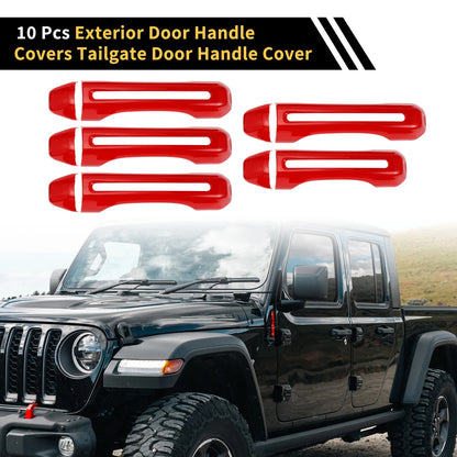 Door Tailgate Handle Cover for Jeep Gladiator JT (2020-2021) - 1 Set Red