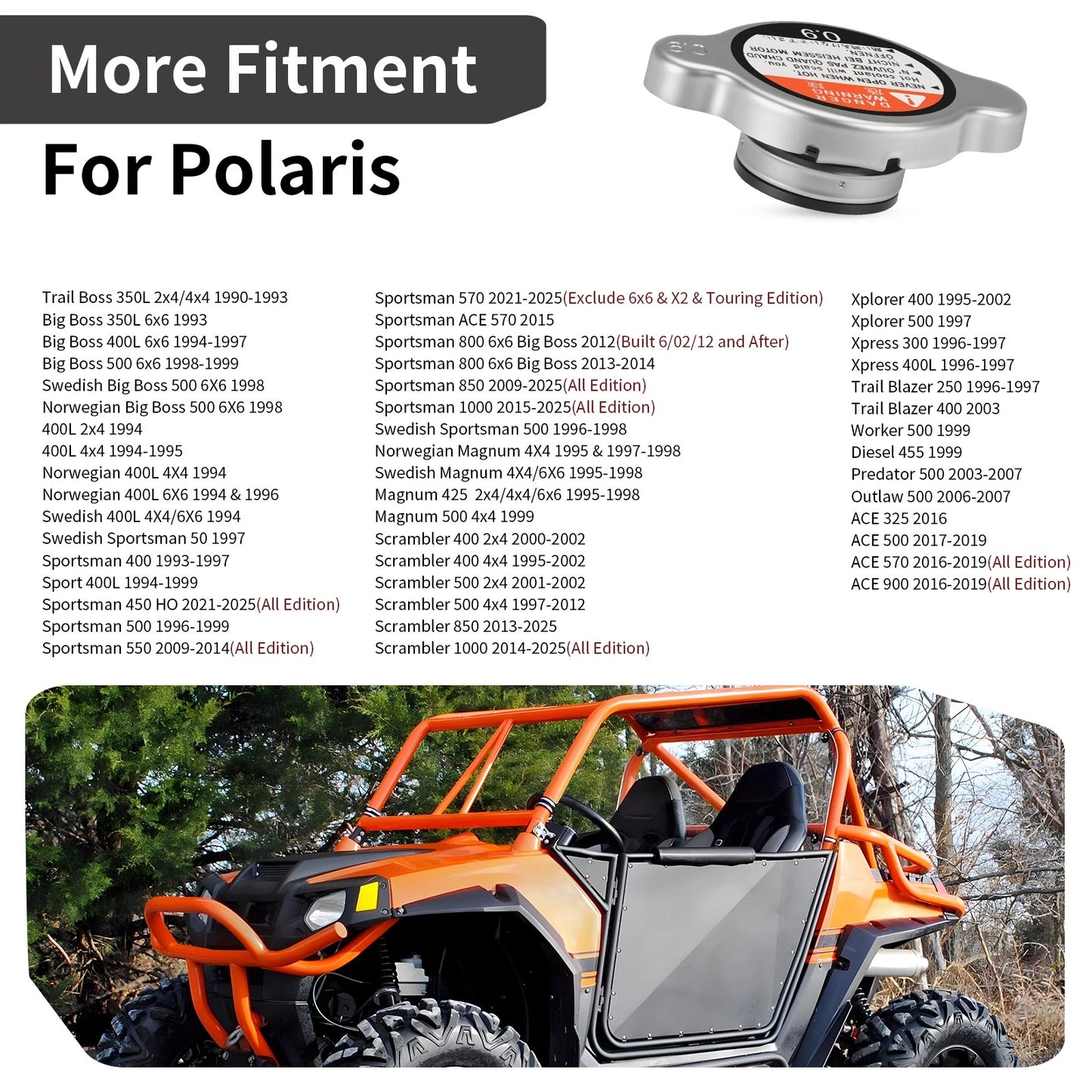 Radiator Cap for Polaris 440/500/600/650/700/800/850/900