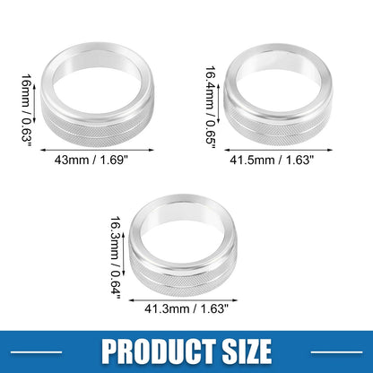 Air Conditioner Knobs for Jeep Wrangler JL JLU 2018-2022 Silver Tone (Set of 3)