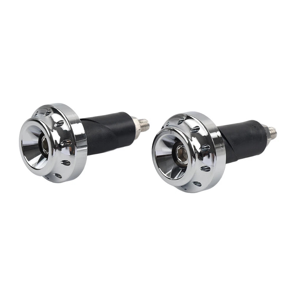 Chrome Motorcycle 7/8'' 1'' Handlebar Grips & End Cap for Make & Model