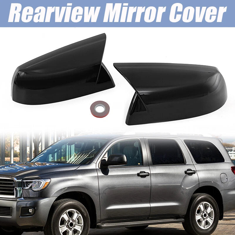 OX Horn Side View Mirror Cap Cover Gloss Black for Tundra, Sequoia (2007-2021)
