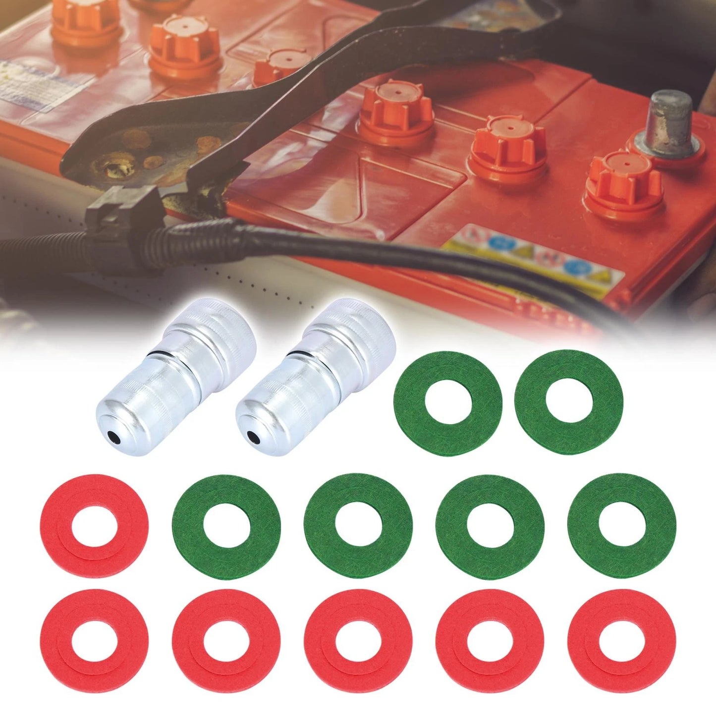 Marine Battery Terminal Washers Protector and Terminal Cleaning Brush for Car