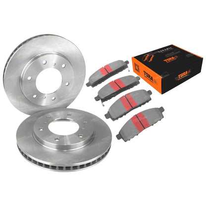 Front Disc Brake Rotors and Pads Set for Mitsubishi Triton ML MN MQ (2007-2018)