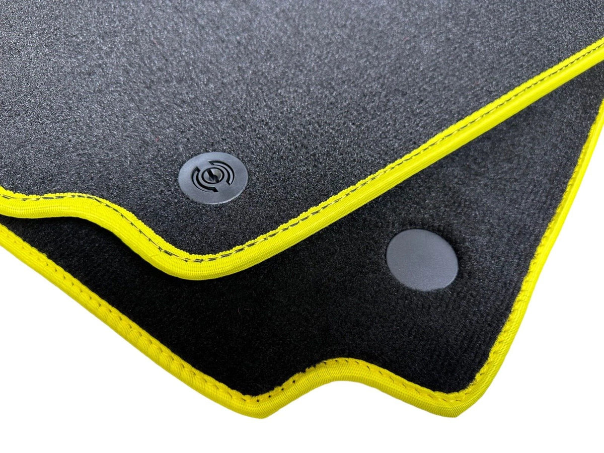 Black Floor Mats for Ferrari 488 Spider (2015-2023) - Carpets with Leather Trim