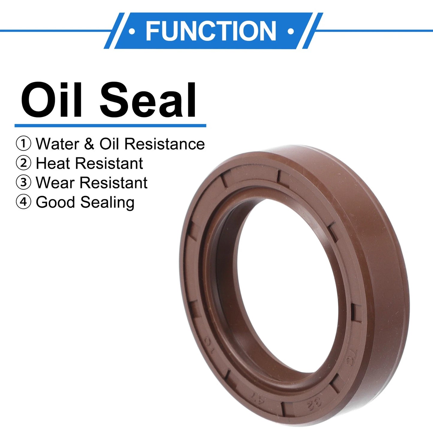 Oil Seal 32x47x10mm Brown 2 Pcs Seal Ring Rotary Shaft Seal FKM Rubber