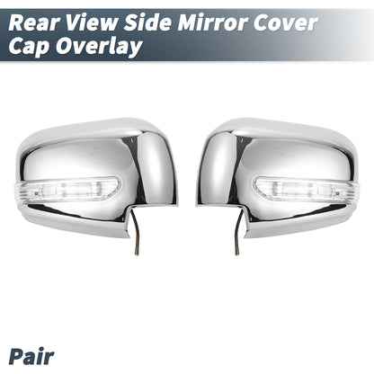 Chrome Plated Rearview Mirror Cover Overlay with LED Light for Mitsubishi