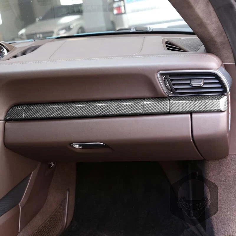 Carbon Fiber Console Strip Cover Trim for 16-22 Porsche 718 / 12-18 Porsche 911