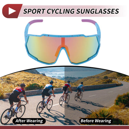 Goggles / Multicolor Lens Blue with Red Spots / Frame for Motorcycle