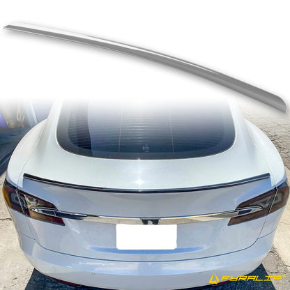 Silver Boot Lip Spoiler for Tesla Model S Sedan (2012-2017)