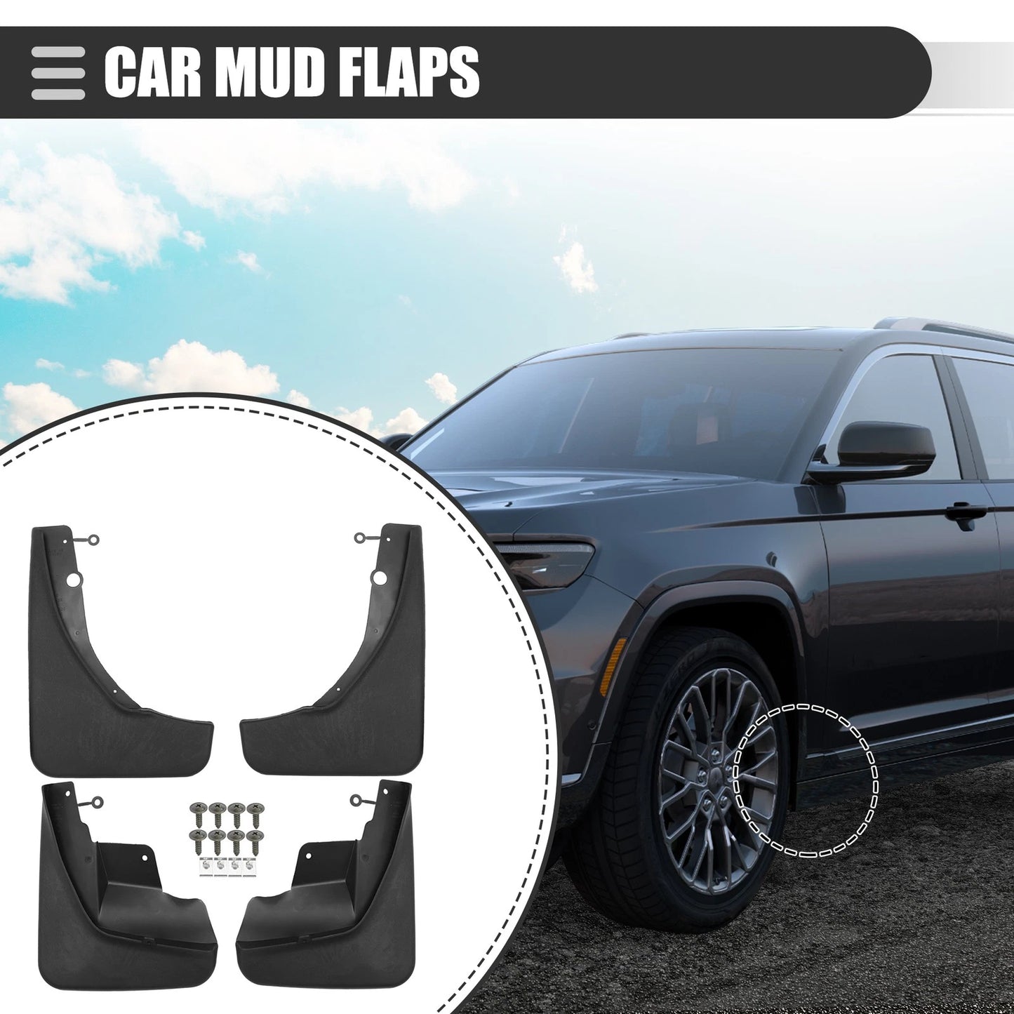 Car Mud Flaps Splash Guards Set for Jeep Grand 2021-2023