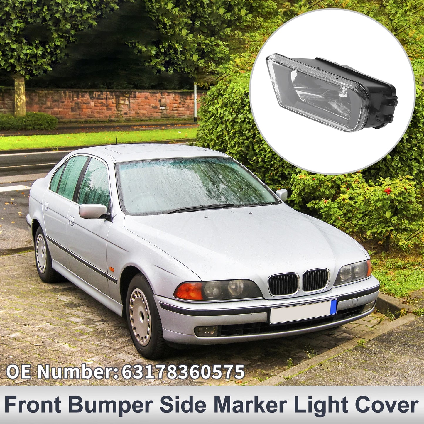 Left Front Bumper Side Marker Light Cover for BMW E39 Z3 (1996-2002)
