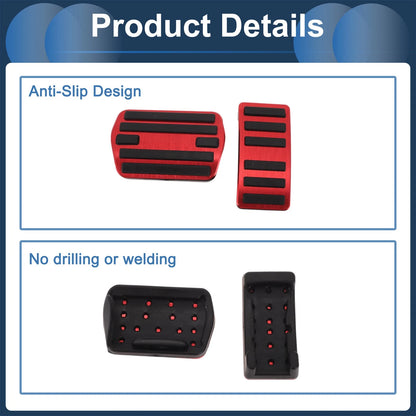 2 x Foot Accelerator Pedal Covers for Ford Mustang Mach-E (2021-2025) Red