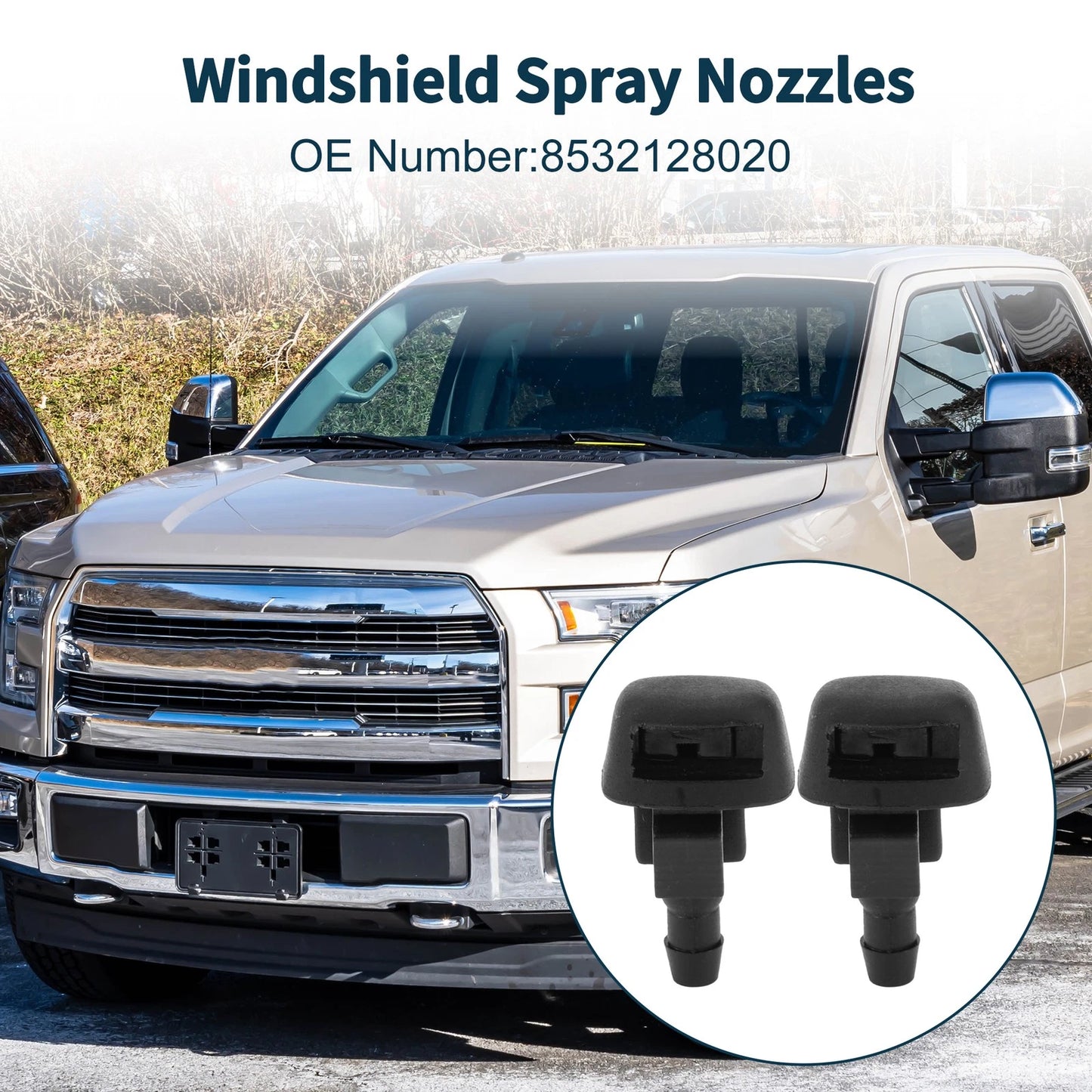 Windshield Washer Nozzle With Fluid Hose 1Set for Toyota
