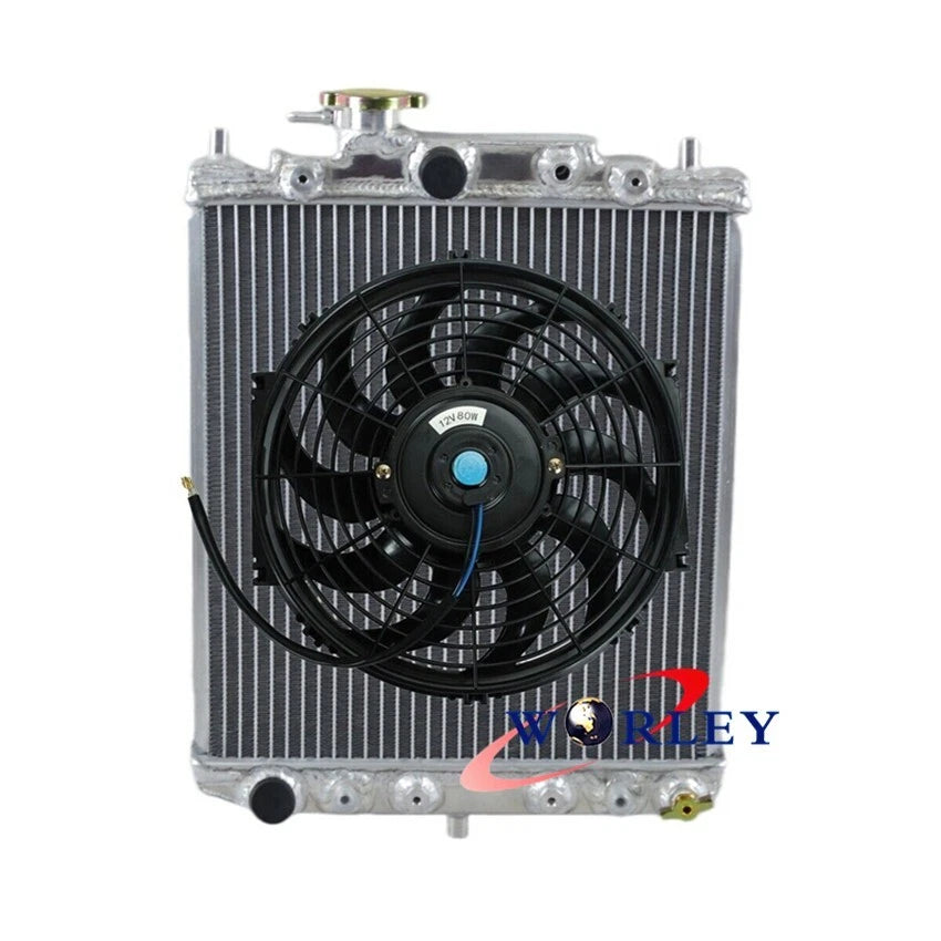 Aluminum Radiator + Fan for Daihatsu Mira L200V L201 MOVE L601 Centro L501 (1995-2006)