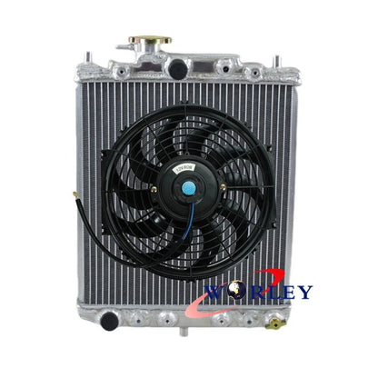 Aluminum Radiator + Fan for Daihatsu Mira L200V L201 MOVE L601 Centro L501 (1995-2006)