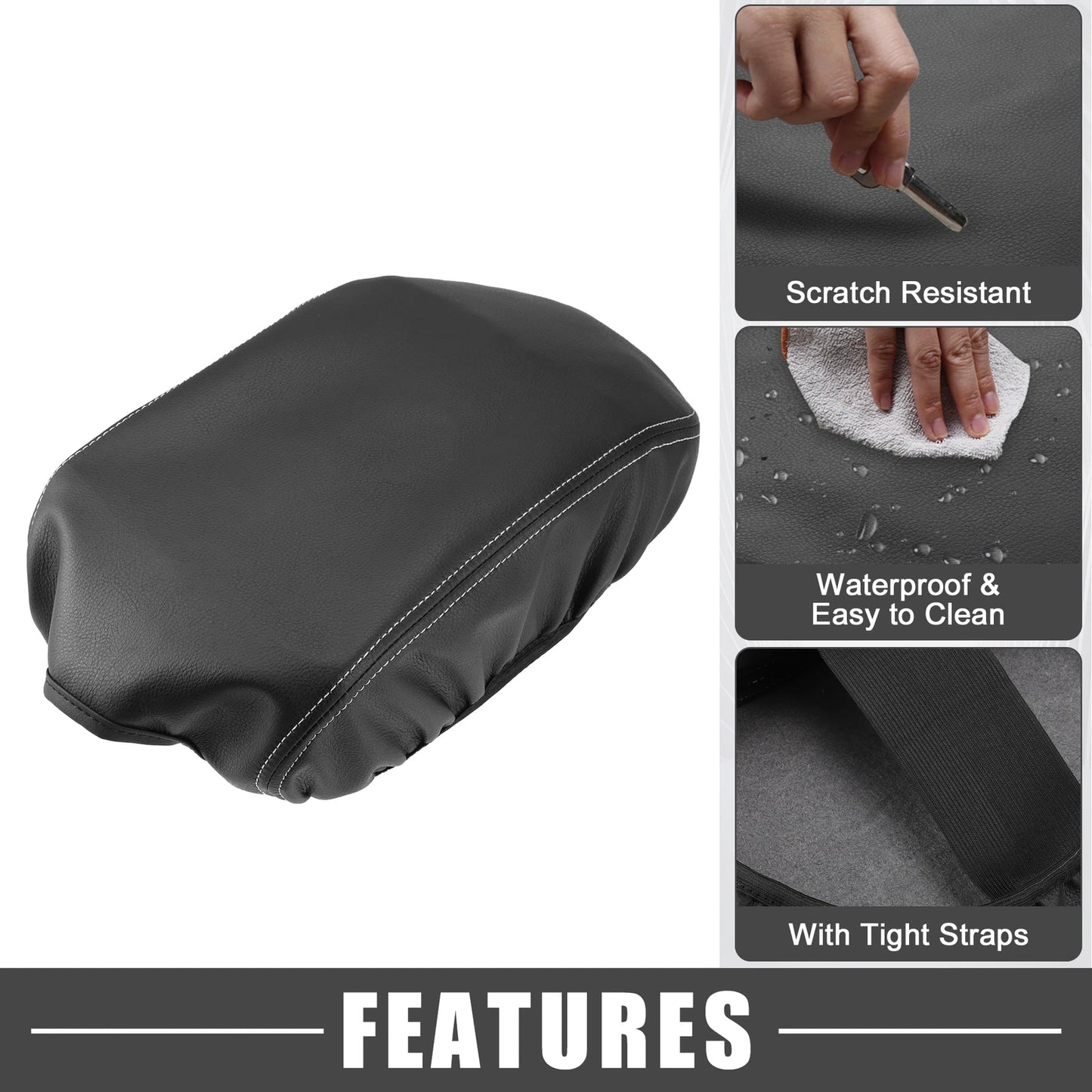 Center Console Armrest Cover for Dodge Charger (2011-2023) Black/Gray