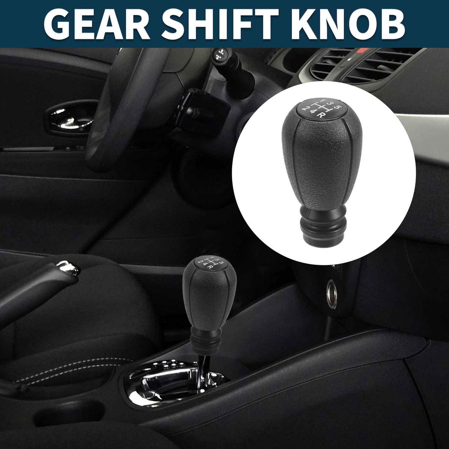 5 Speed Manual Gear Shifter Knob for Peugeot 306 (1994-2002) Black White
