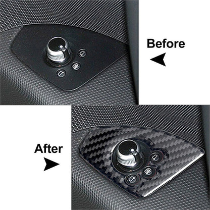 Black Carbon Fiber Interior Door Lock Button Cover Trim for Audi TT TTRS (2008-2014)