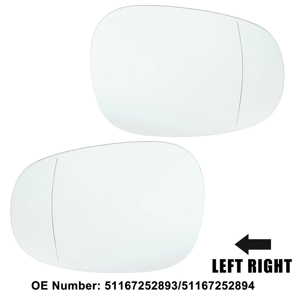 Pair Left Right Mirror Glass Replacement for BMW 335i 135i 328i M3 128i