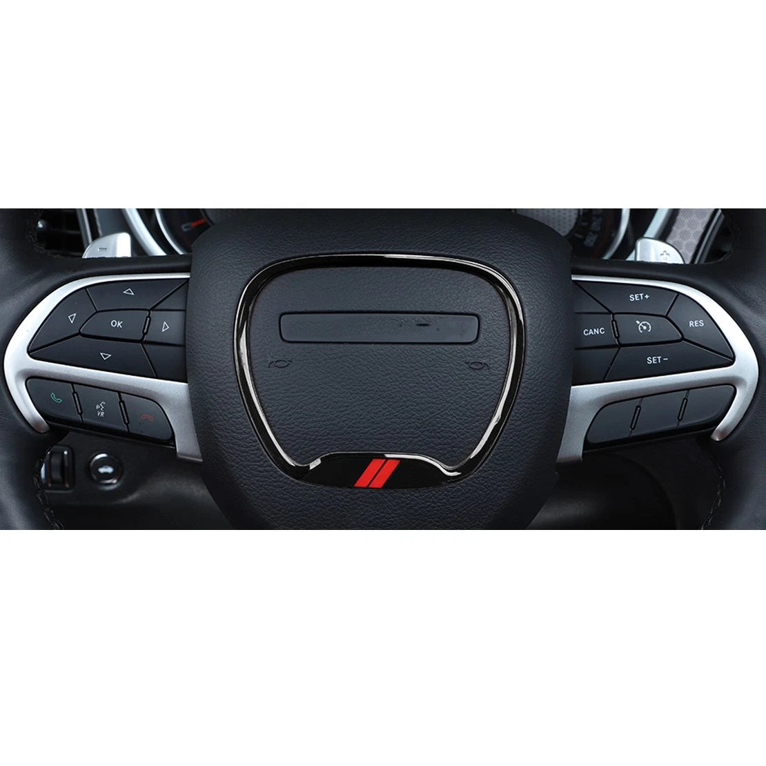 Black Steering Wheel Center Cover Ring for Dodge Charger (2015-2021)